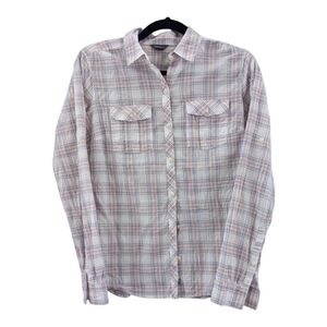 Eddie Bauer lightweight plaid button up,XS,EUC